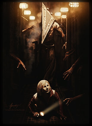 Silent Hill wallpaper, Silent Hill: Revelation, horror, flashlight, Pyramid Head