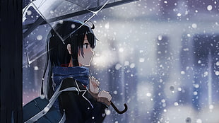 female anime holding umbrella movie still