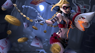 female character with shark weapon wallpaper, Jinx (League of Legends), League of Legends