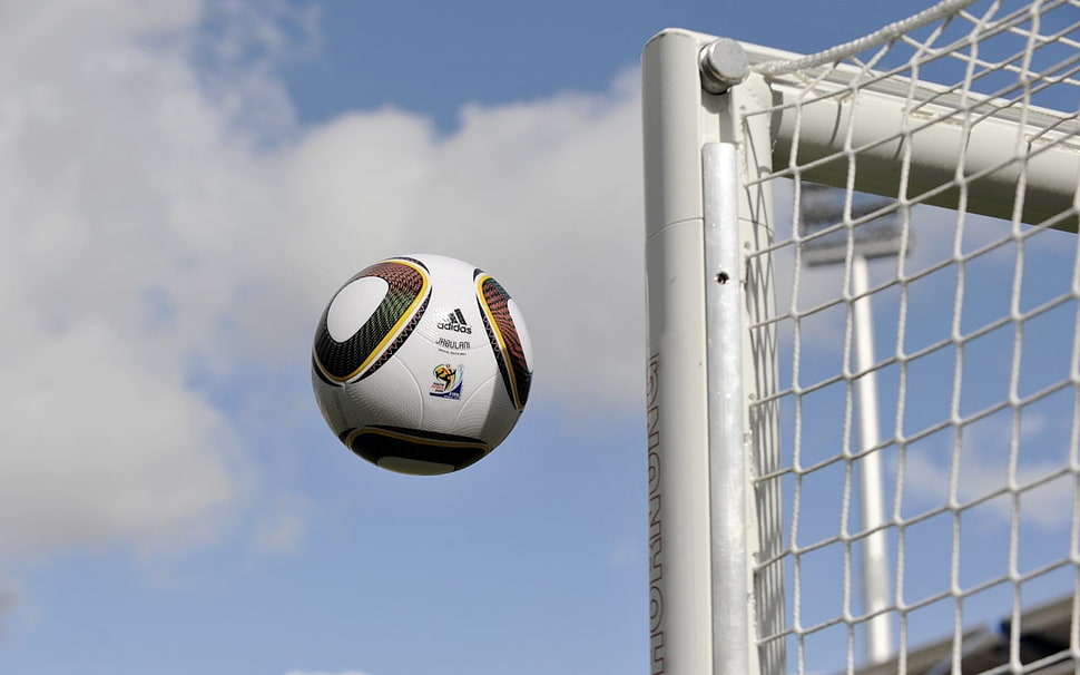 white and brown soccer ball HD wallpaper