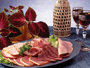 cold cuts on plate HD wallpaper