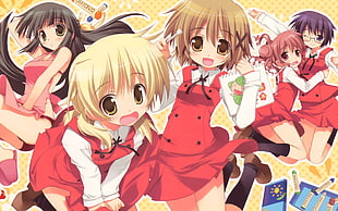 anime girls illustration HD wallpaper