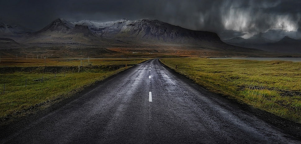 asphalt road, nature, landscape, mountains, road HD wallpaper