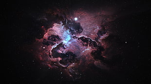 red nebula digital wallpaper