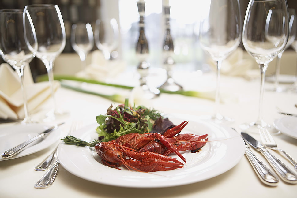 Crayfish,  Dish,  Plate,  Salad HD wallpaper
