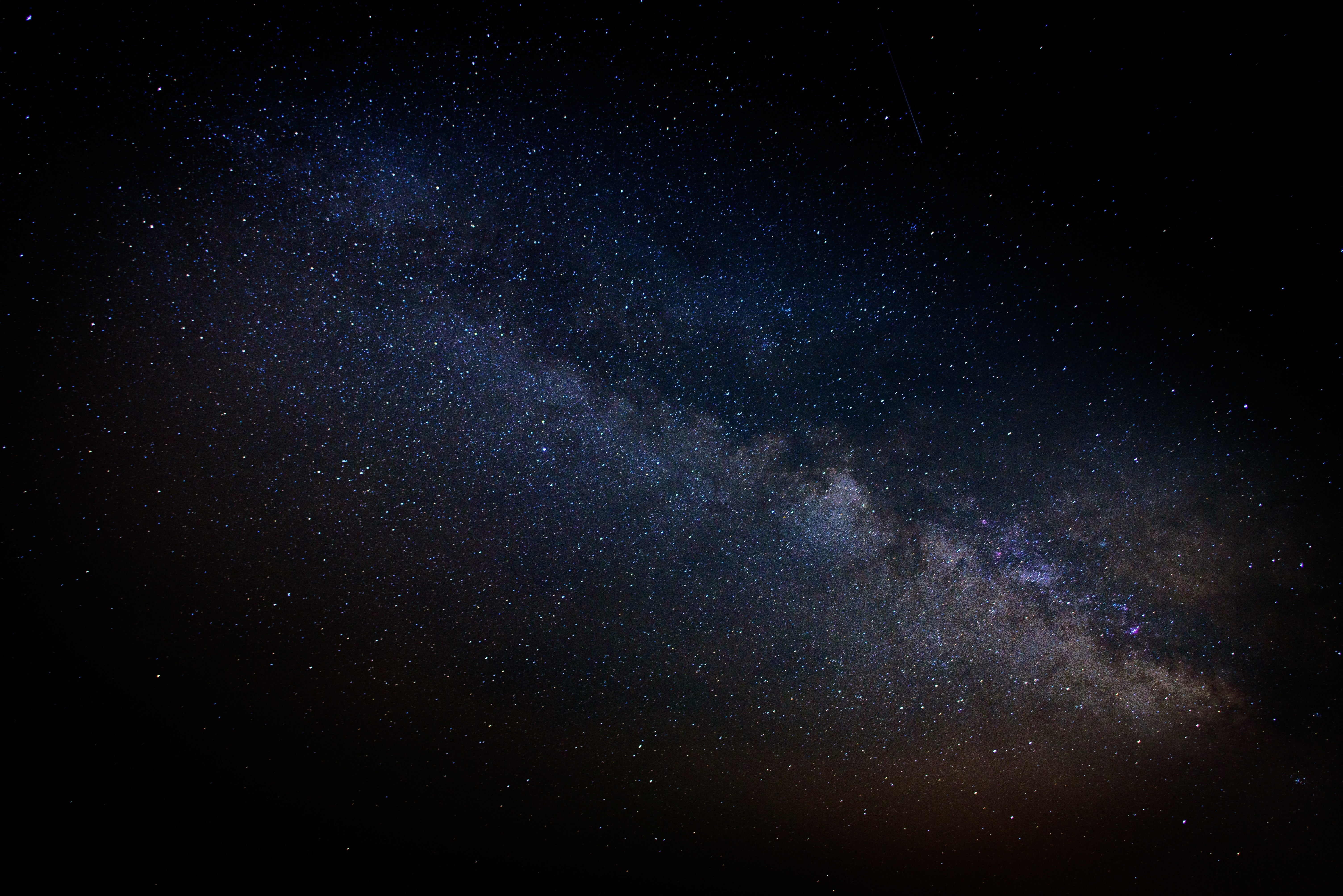 black and gray laptop computer, nature, stars, galaxy