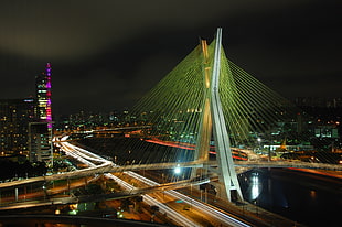 Suspension Bridge during nighttime
