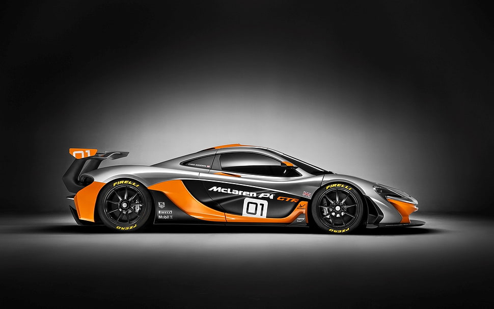 black and orange Mclaren sport car, McLaren, McLaren P1 GTR, McLaren P1 HD wallpaper