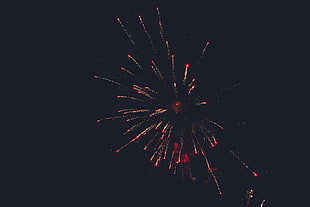 red and orange fireworks HD wallpaper