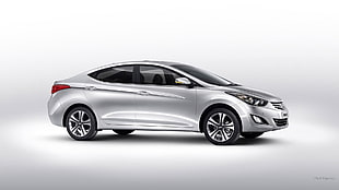 silver Hyundai Elantra sedan, Hyundai, Hyundai Langdong, car, Hyundai Elantra