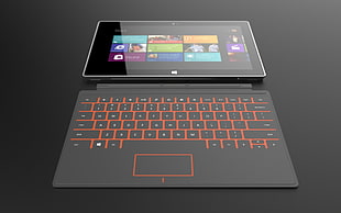 black Windows tablet with keyboard