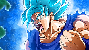 Goku from Dragonball Z, Dragon Ball Super, Son Goku, Super Saiyajin Blue, Super Saiyan Blue HD wallpaper