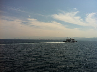 black barge, Turkey, Istanbul, sea HD wallpaper