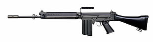 black assault rifle, gun, FN FAL, rifles, black rifle HD wallpaper