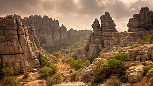 brown rock formation, nature, rock, landscape, El Torcal HD wallpaper