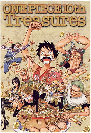 One Piece 10th Treasures book, One Piece, Monkey D. Luffy, Usopp, Nico Robin HD wallpaper