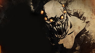 monster with six eye illustration HD wallpaper