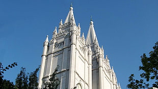 white cathedral, Mormon, temple, The Church of Jesus Christ of Latter-day Saints