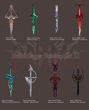Bella's dagger collection set II, sword, weapon, fantasy art, fantasy weapon