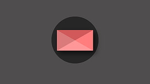 rectangular pink logo, geometry, minimalism