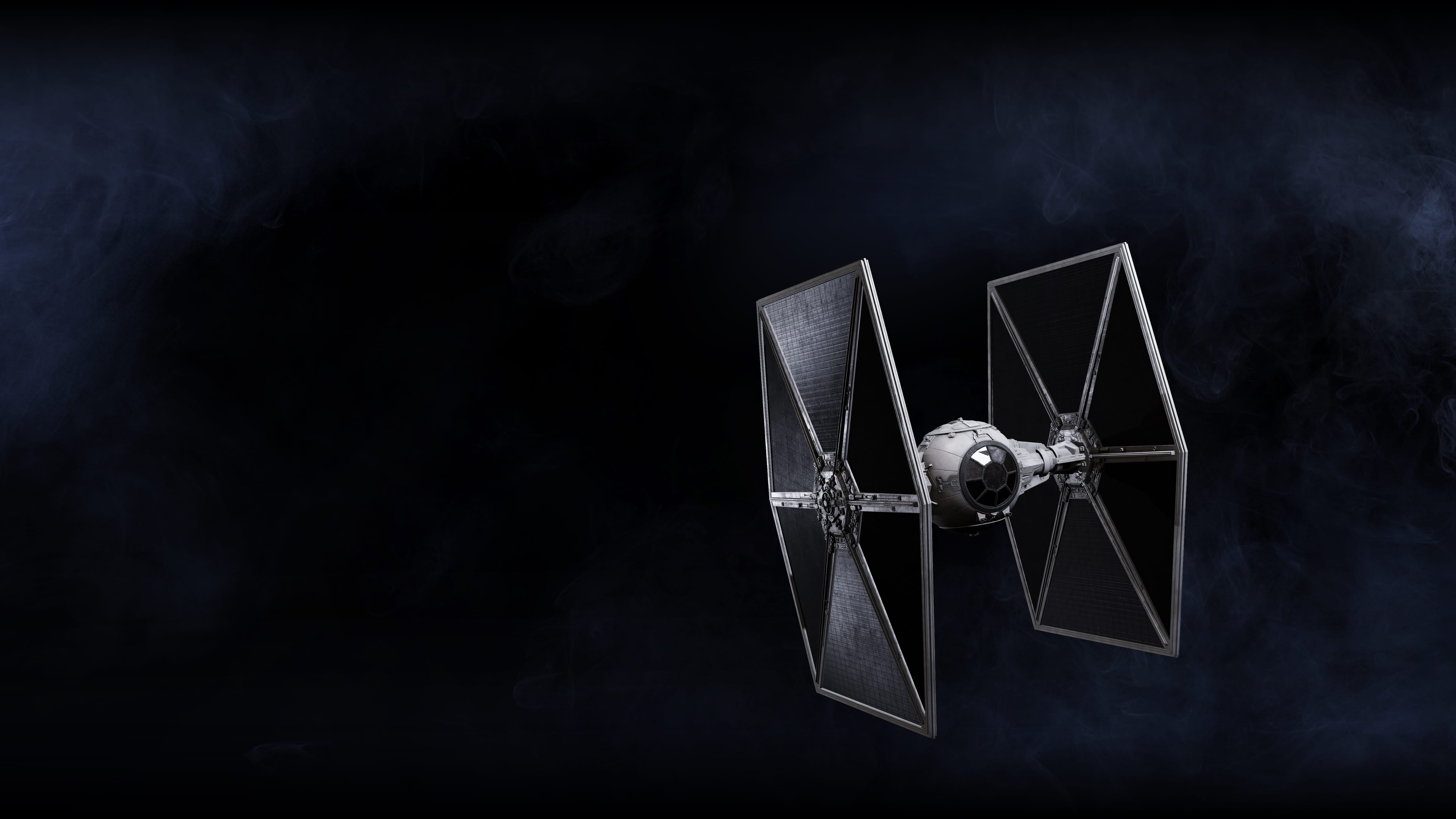 Black And White Tie Fighter Flying In Space Hd Wallpaper Wallpaper Flare
