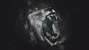 lion's head digital wallpaper