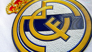 Real Madrid logo close-up photo HD wallpaper
