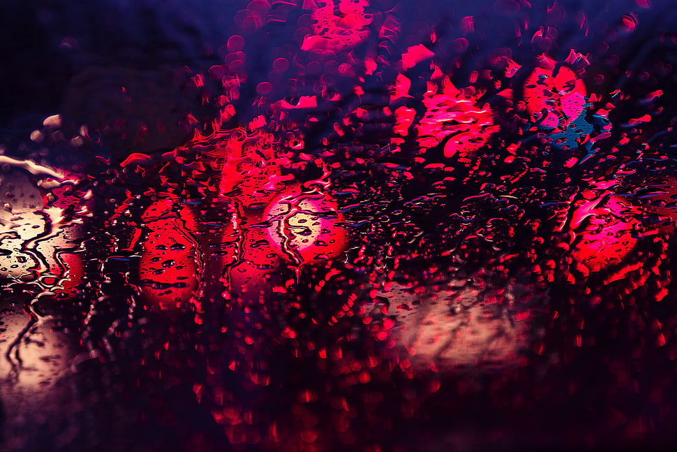 red and black city lights HD wallpaper