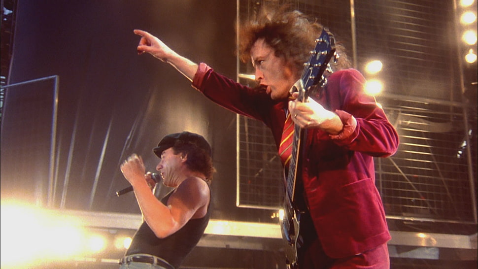 men's red blazer, AC/DC HD wallpaper