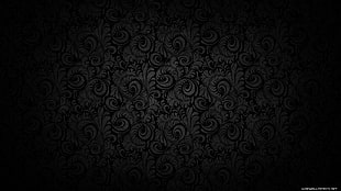 gray and black floral background illustration, pattern, monochrome, dark