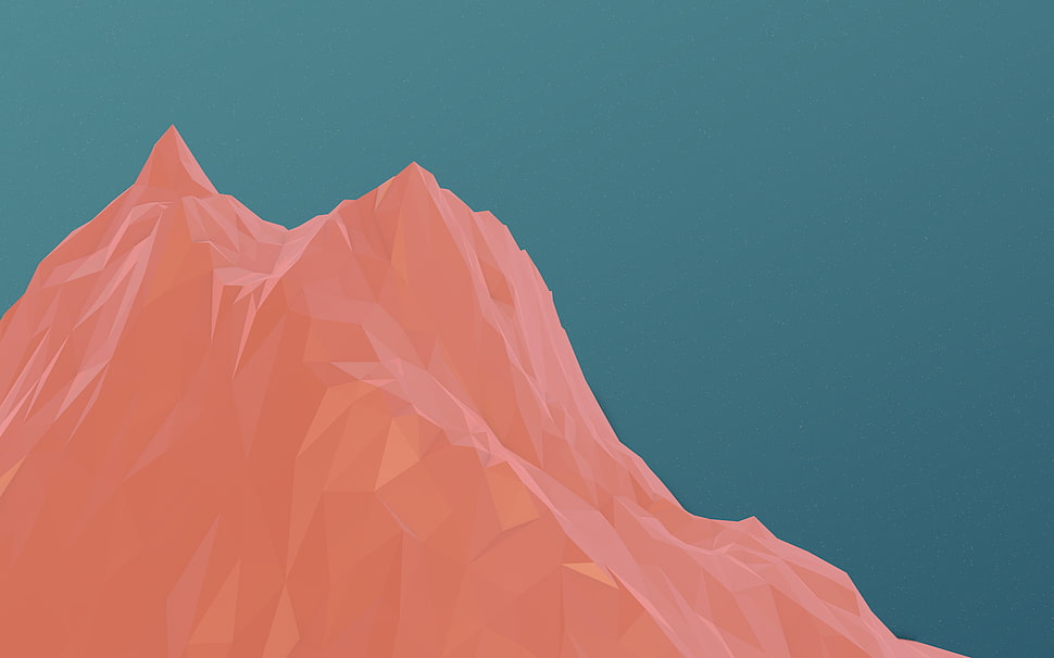 brown mountain illustration, digital art, minimalism, mountains, simple background HD wallpaper