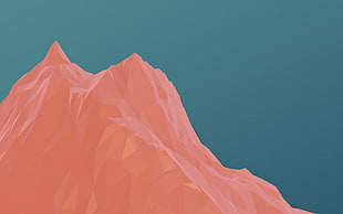 brown mountain illustration, digital art, minimalism, mountains, simple background