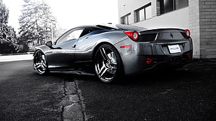 gray coupe, Ferrari, car