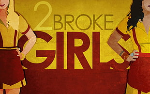2 Broke Girls illustration HD wallpaper