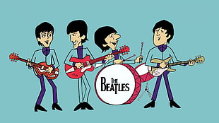 The Beatles wallpaper, musician, singer, The Beatles, cartoon HD wallpaper