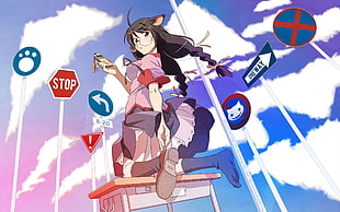 girl in school uniform wearing eyeglasses anime character HD wallpaper