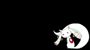white cat wallpaper, Mahou Shoujo Madoka Magica, Kyuubey, anime