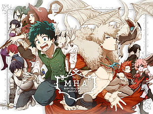 Mha anime wallaper, Boku no Hero Academia, Midoriya Izuku, Bakugō Katsuki, Uraraka Ochako HD wallpaper