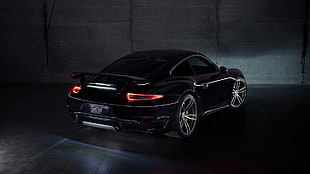 black coupe, car, Porsche, TechArt, black cars