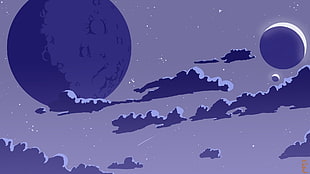 cloud illustration, Moon