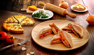 sliced sandwiches, sandwiches, food, pizza, Quiche HD wallpaper