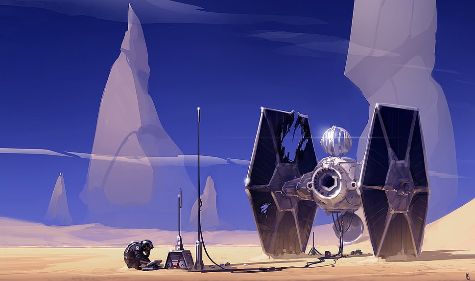 gray space ship illustration, Star Wars, ship HD wallpaper
