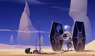 gray space ship illustration, Star Wars, ship