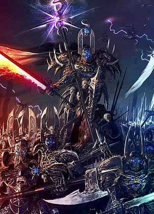 swordsman illustration, Warhammer 40,000, fantasy art HD wallpaper