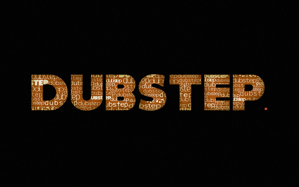 brown Dubstep text overlay HD wallpaper