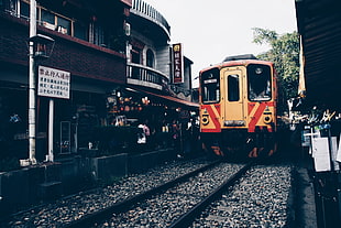 yellow and red train\, train, vehicle, Taiwan