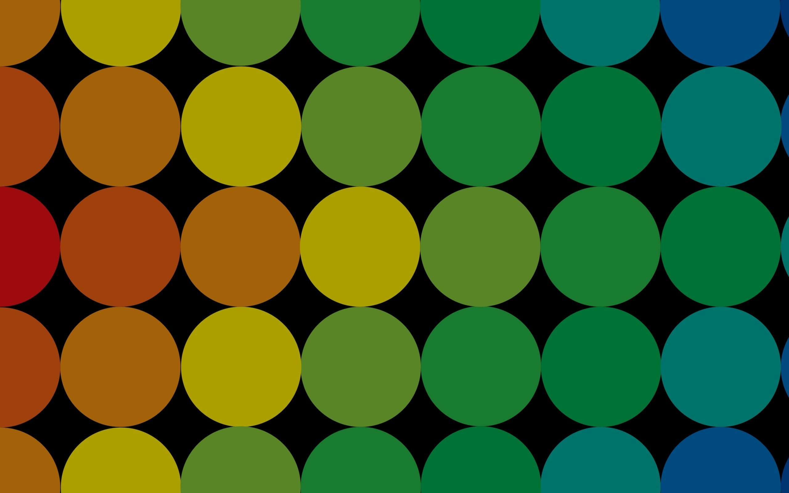 black, green, yellow and orange polka dot illustration