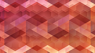 orange and white graphics wallpaper, abstract, hexagon