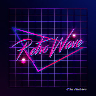 Retro Wave advertisement, New Retro Wave, synthwave, neon, 1980s