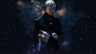 photography of man in black suit digital wallpaper